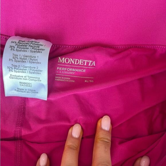 NWOT MONDETTA HOT PINK/FUSHIA PERFORMANCE LUXURY ACTIVEWEAR SHORTS SIZE XL - Picture 8 of 9